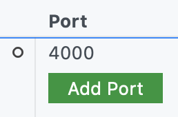 Screenshot: Schaltfläche „Add port“ für einen Codespace