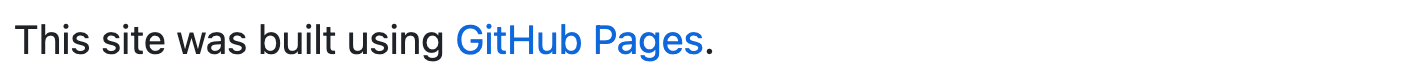 Capture d’écran du rendu GitHub Markdown montrant comment le texte entre crochets , « GitHub Pages », apparaît sous forme de lien hypertexte bleu.